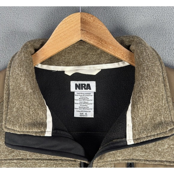 NRA Jacket XL Brown Fleece Lined Embroidered Logo Eagle Crest Outdoor Hunting - Picture 6 of 7